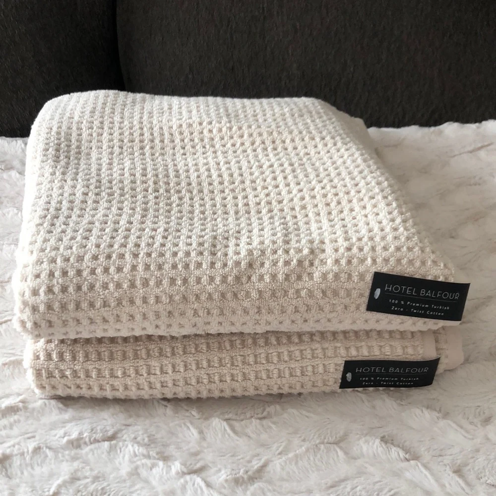 Hotel Balfour Tan Waffle Weave BATH Towels
